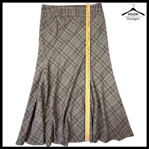 Tapemeasure Plaid Swing Jacket Flared Midi Skirt Suit Set 10 Academia Brown 40s - Picture 14 of 16